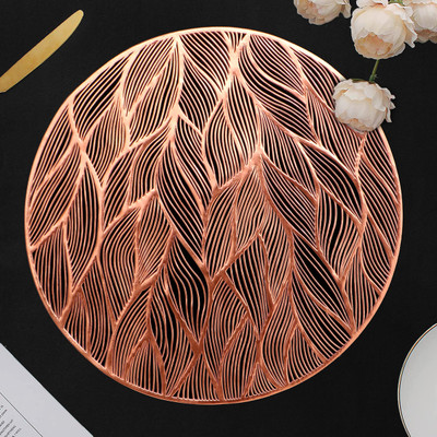 Dakshya Industries Round Pack of 2 Table Placemat(Brown, PVC)