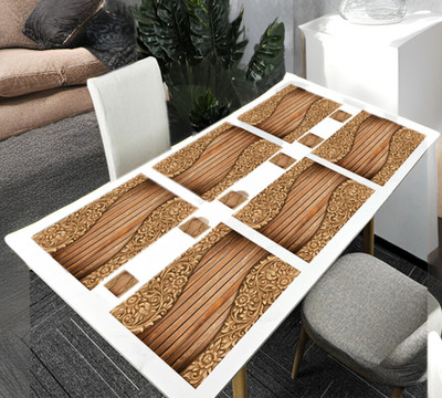 SANRAKSSHAN Rectangular Pack of 6 Table Placemat(Multicolor, PVC)