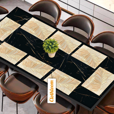 Clothloom Rectangular Pack of 8 Table Placemat(Gold, PVC)