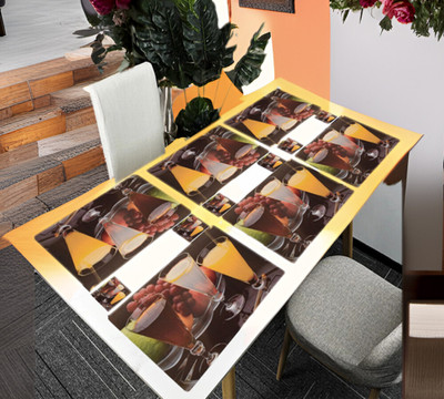 REVEXO Rectangular Pack of 6 Table Placemat(Multicolor, White, PVC)
