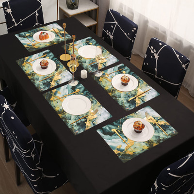 KUBER INDUSTRIES Rectangular Pack of 6 Table Placemat(Yellow, PVC)