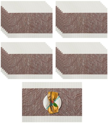 Daidokoro Rectangular Pack of 24 Table Placemat(Brown, Beige, White, PVC)
