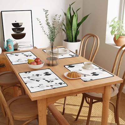 shrinitya Rectangular Pack of 6 Table Placemat(Multicolor, Polyester)