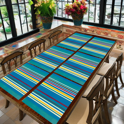REVEXO Rectangular Pack of 6 Table Placemat(Dark Blue, PVC)
