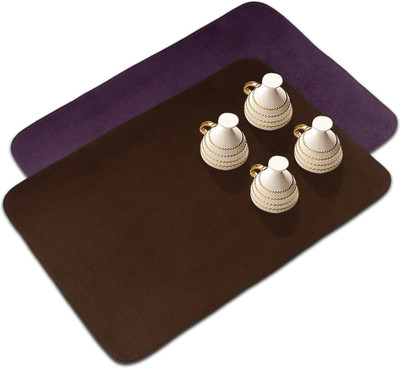KUBER INDUSTRIES Rectangular Pack of 2 Table Placemat(Purple, Brown, Microfibre)