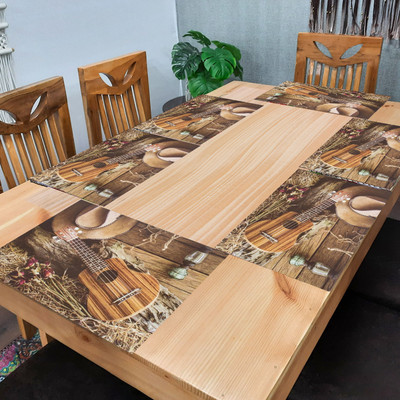 SANRAKSSHAN Rectangular Pack of 6 Table Placemat(Brown, PVC)