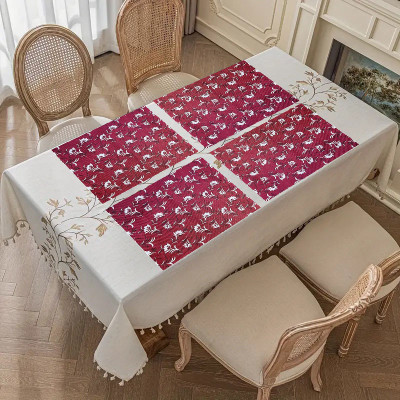 SANRAKSSHAN Rectangular Pack of 6 Table Placemat(Multicolor, PVC)