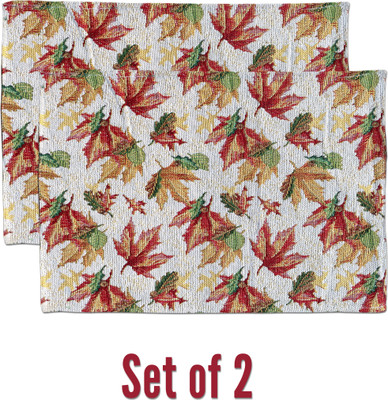iShop Rectangular Pack of 6 Table Placemat(Red, Cotton)