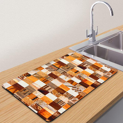 Deepdarshan Fashion Rectangular Pack of 1 Table Placemat(Yellow, Polyester)