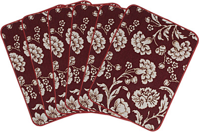 Saral Home Rectangular Pack of 6 Table Placemat(Maroon, Cotton)