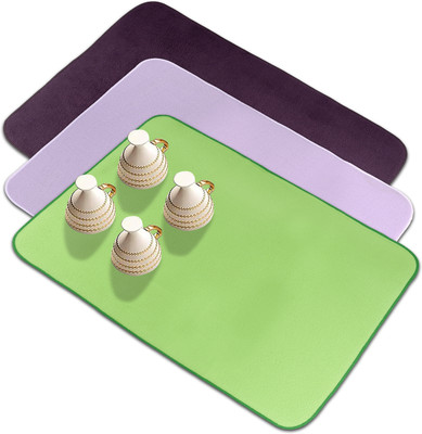 KUBER INDUSTRIES Rectangular Pack of 3 Table Placemat(Multicolor, Microfibre)