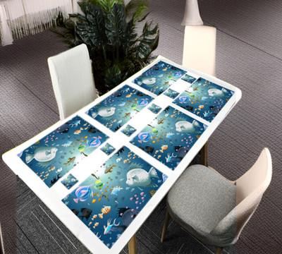 REVEXO Rectangular Pack of 6 Table Placemat(Multicolor, PVC)