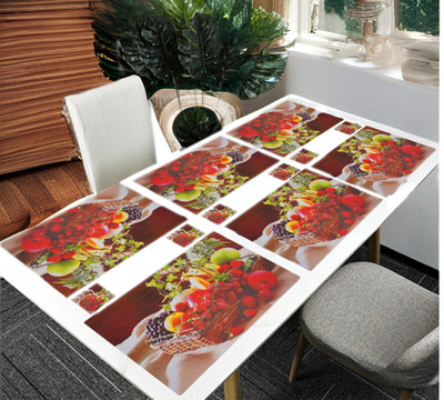 REVEXO Rectangular Pack of 6 Table Placemat(Multicolor, PVC)