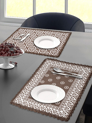Saral Home Rectangular Pack of 2 Table Placemat(Brown, Cotton)