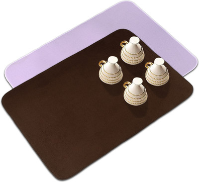 KUBER INDUSTRIES Rectangular Pack of 2 Table Placemat(Purple, Brown, Microfibre)