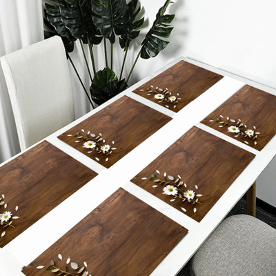 SANRAKSSHAN Rectangular Pack of 6 Table Placemat(Multicolor, PVC)