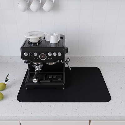 WEIRVI Rectangular Pack of 1 Table Placemat(Black, Rubber)