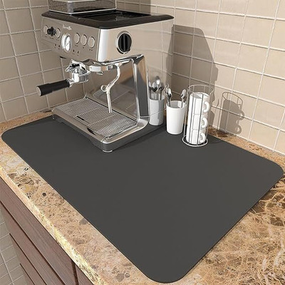 Kartavy Rectangular Pack of 1 Table Placemat(Grey, Rubber)