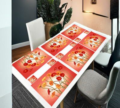 REVEXO Rectangular Pack of 6 Table Placemat(Multicolor, PVC)