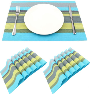 KitchEase Rectangular Pack of 12 Table Placemat(Multicolor, PVC)