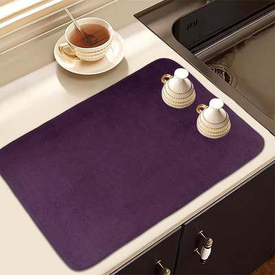 KUBER INDUSTRIES Rectangular Pack of 1 Table Placemat(Purple, Microfibre)