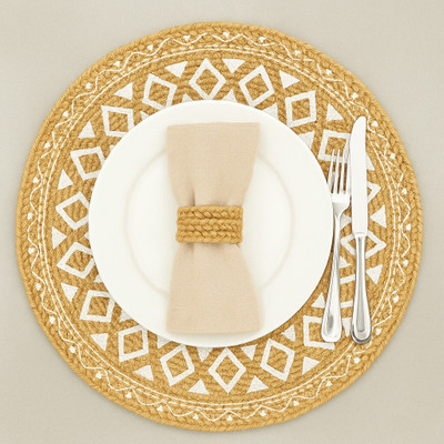 PPP Round Pack of 1 Table Placemat(Multicolor, Polyester)
