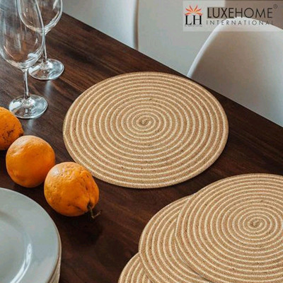 ROUSN Round Pack of 4 Table Placemat(Multicolor, Cotton)
