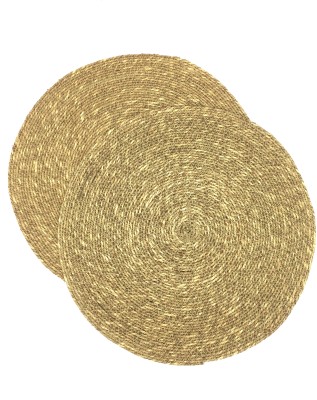 Master Piece Crafts Round Pack of 2 Table Placemat(Beige, Jute)