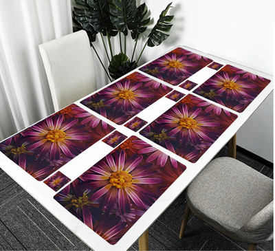REVEXO Rectangular Pack of 6 Table Placemat(Multicolor, Blue, PVC)