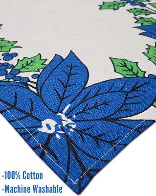 Ana Rectangular Pack of 6 Table Placemat(Blue, Cotton)