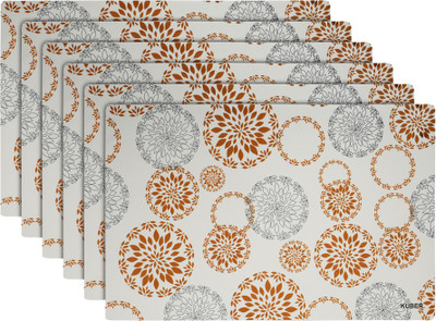 KUBER INDUSTRIES Rectangular Pack of 6 Table Placemat(White, PVC)