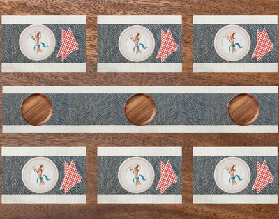 Bhaguji Rectangular Pack of 7 Table Placemat(Grey, PVC)