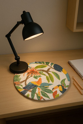 Adorn Round Pack of 1 Table Placemat(Multicolor, Jute, Cotton)