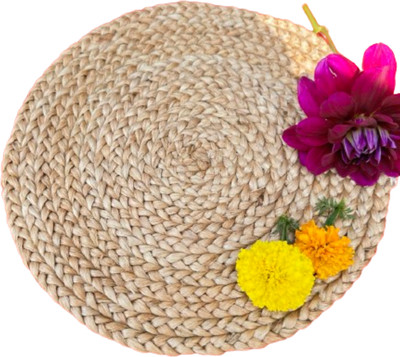 DUMUR Round Pack of 4 Table Placemat(Beige, Jute)