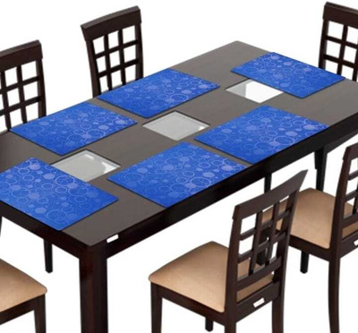 LOTUSKING Rectangular Pack of 6 Table Placemat(Light Blue, PVC)