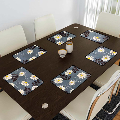shrinitya Rectangular Pack of 6 Table Placemat(Multicolor, Polyester)