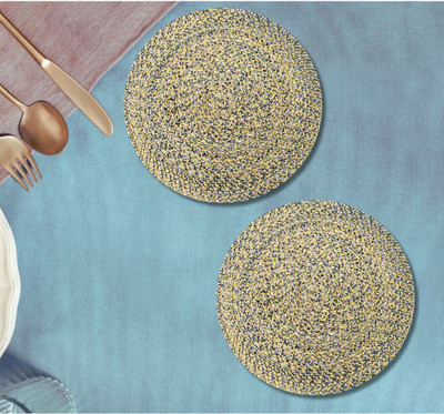 LADLI JEE Round Pack of 2 Table Placemat(Multicolor, Polyester)