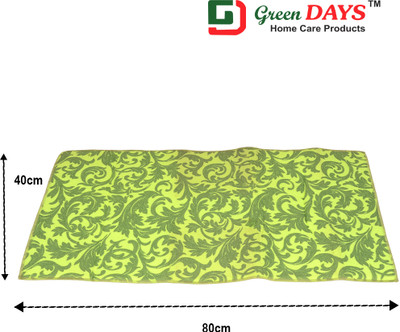 Green Days Rectangular Pack of 1 Table Placemat(Red, Cotton)
