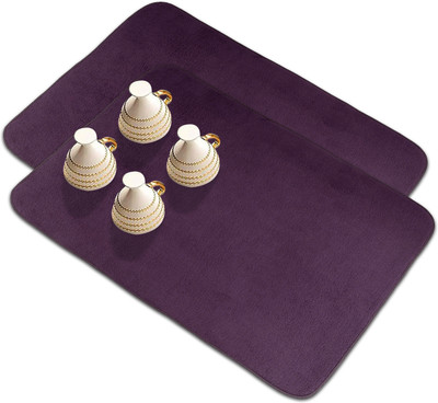 KUBER INDUSTRIES Rectangular Pack of 2 Table Placemat(Purple, Microfibre)