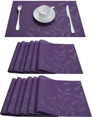 UniKart Rectangular Pack of 12 Table Placemat(Purple, PVC)