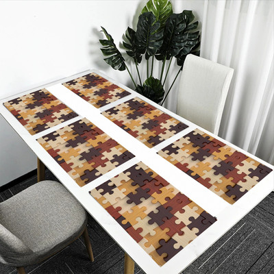 REVEXO Rectangular Pack of 6 Table Placemat(Multicolor, PVC)