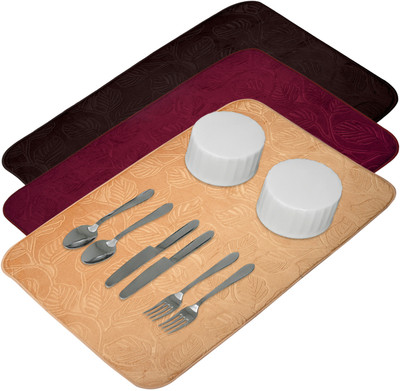 KUBER INDUSTRIES Rectangular Pack of 3 Table Placemat(Multicolor, Microfibre)