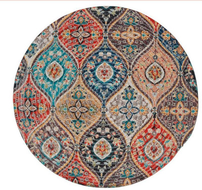PPP Round Pack of 1 Table Placemat(Multicolor, Polyester)