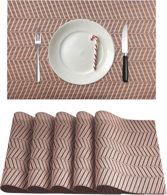 KUBER INDUSTRIES Rectangular Pack of 6 Table Placemat(Maroon, Polyester)