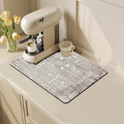 FERY Rectangular Pack of 1 Table Placemat(Grey, Plastic, Microfibre)