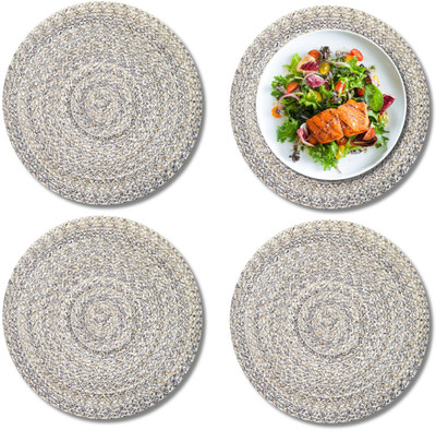 LADLI JEE Round Pack of 4 Table Placemat(Multicolor, Polyester)