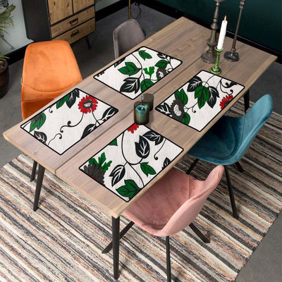 GREAT FASHION Rectangular Pack of 6 Table Placemat(Multicolor, Polyester)