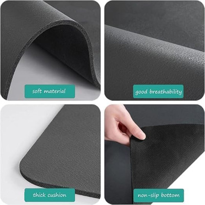 Gorofy Rectangular Pack of 1 Table Placemat(Grey, Rubber)