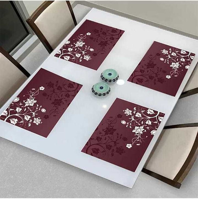 SANRAKSSHAN Rectangular Pack of 6 Table Placemat(Multicolor, Silver, PVC)