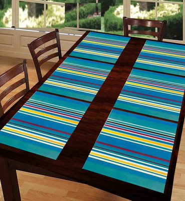 SANRAKSSHAN Rectangular Pack of 6 Table Placemat(Multicolor, PVC)